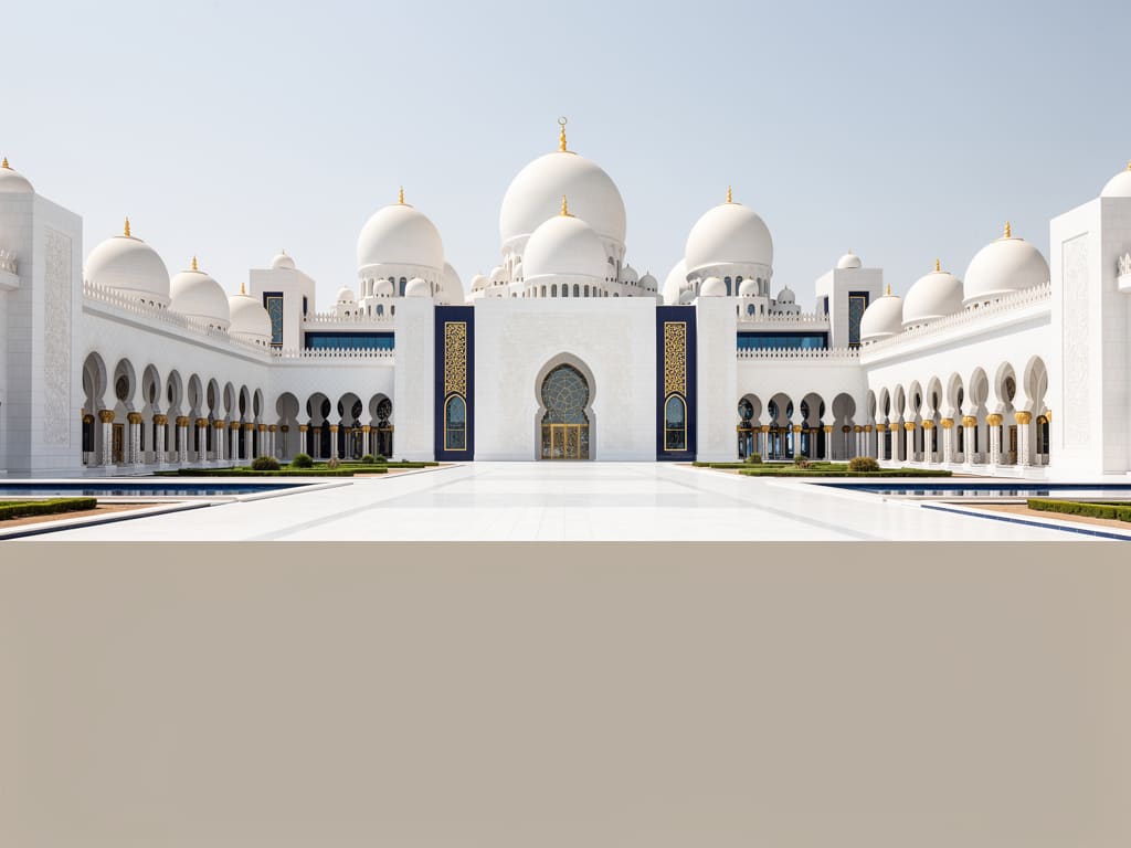 Grand white palace architecture in Abu Dhabi